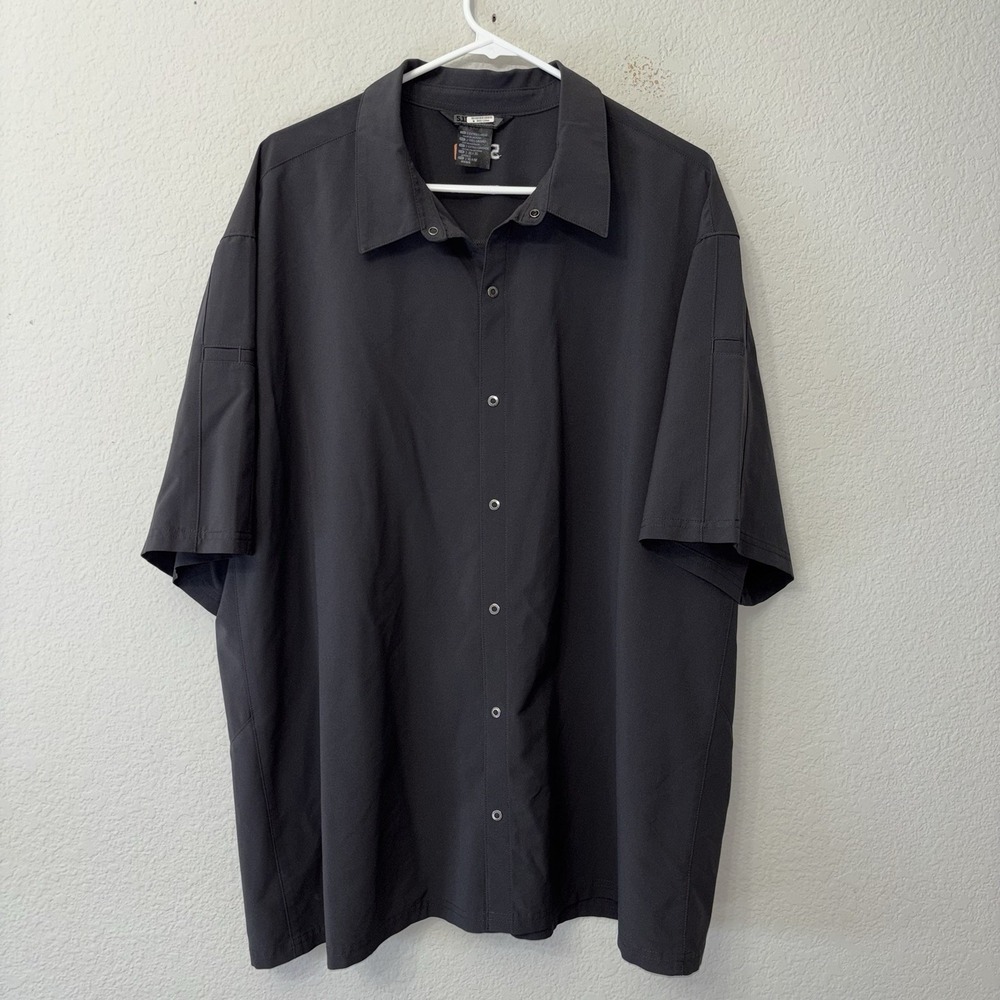 5.11 Tactical Dark Gray Short Sleeve Snap Button Up Shirt Men's Size 2XL XXL EUC